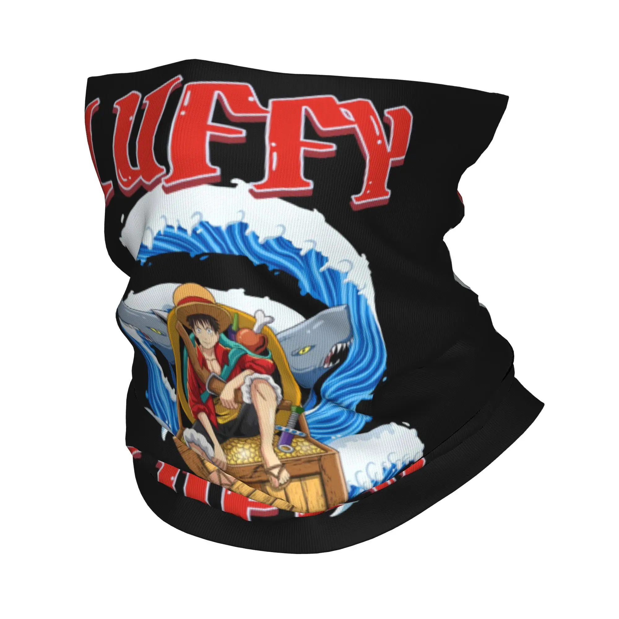 Anime One Piece Luffy  Bandana Neck Gaiter Windproof Face Scarf Cover Women Men  Headband Tube Balaclava