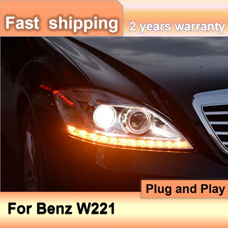 Car Accessories for Benz W221 Headlight 2006-2009 W221 Headlamp S300 S400 DRL Turn Signal High Beam Projector Lens