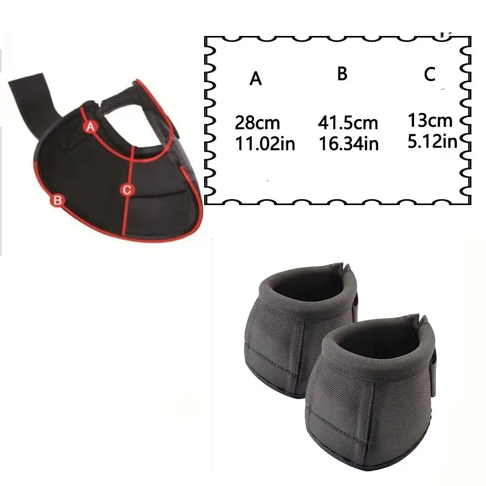 1 par durável pés de cavalo guardas oxford tecido resistente a rasgos botas de cavalo resistente preto casco pulsos protetor equipamentos equestres