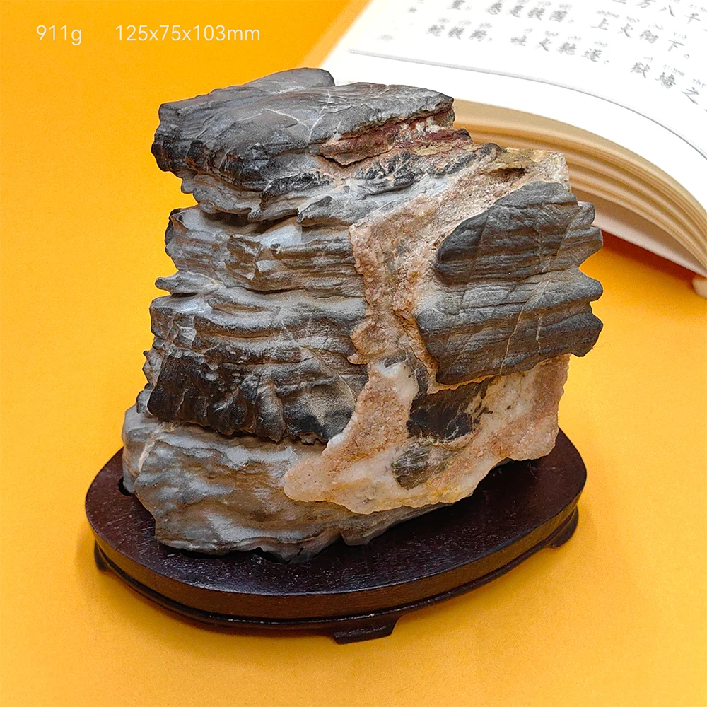 

MTBUY 1PC Suiseki Stone Cadeau Homme Asian Natural Stone Office Decoration Rough Stone Mountain Rock Sculpture Stone Collection