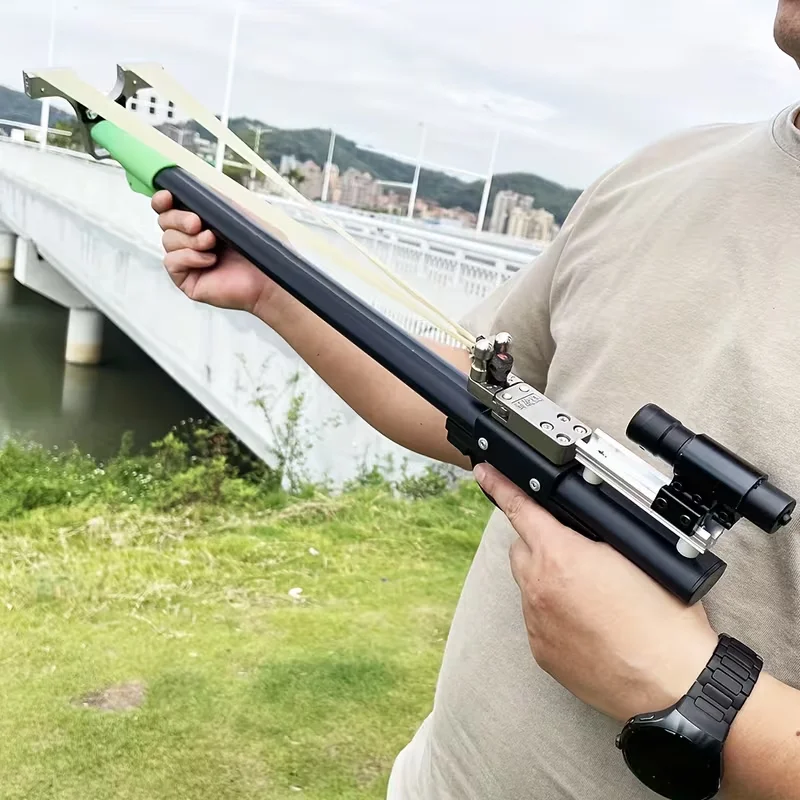 

Trigger Slingshot Powerful Outdoor Hunting Sling Shot Jungle Catapult Available in Sets with Without Laser Aiming Outdoor Tool