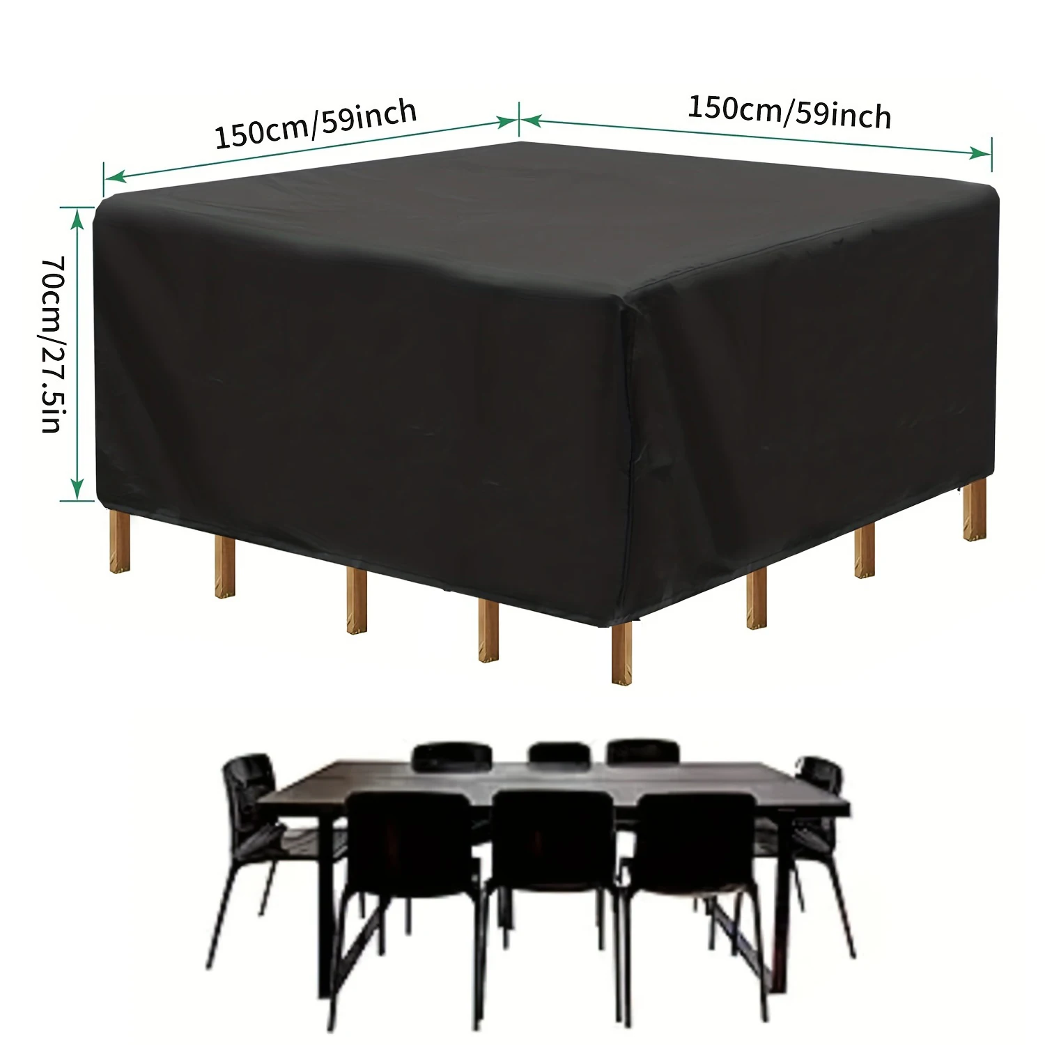 300 Sizes Heavy Duty Square Patio Furniture Cover Set UV Resistant All Weather Outdoor Table and Chair Protection