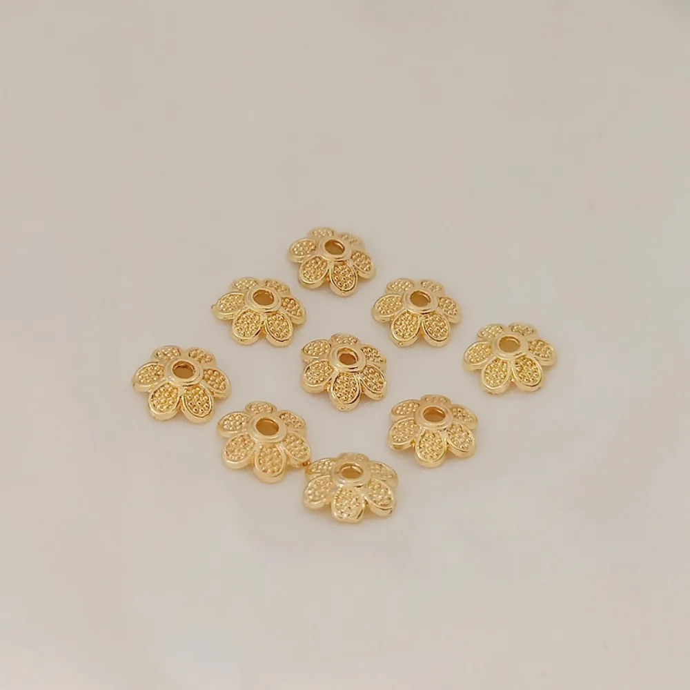 

Позолоченный шестилепестковый цветок 14 карат, колпачок для цветов из бисера диаметром 8 мм, подставка для цветов, прокладка из бисера, материал для ювелирных аксессуаров ручной работы своими руками