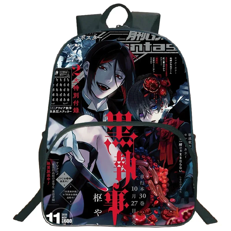 حقيبة ظهر جديدة سوداء مطبوعة للأطفال مقاومة للماء حقائب مدرسية للطلاب للبنين والبنات حقيبة كتب أنيمي للأطفال حقيبة ظهر لتقويم العظام