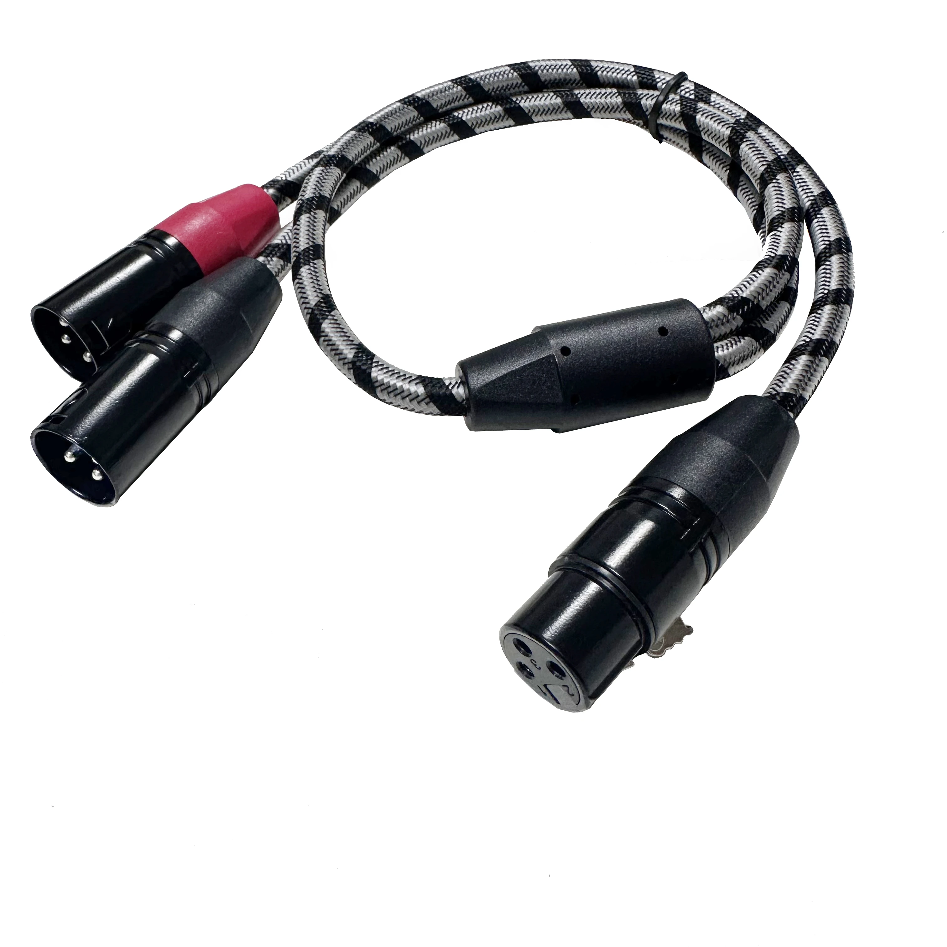 Balanced XLR Mic Y Splitter Audio Cable XLR Gold Plated Plug Mic Adapter Cable XLR Male to Dual XLR Female Y Cord 0.3/0.6/1/2/3M