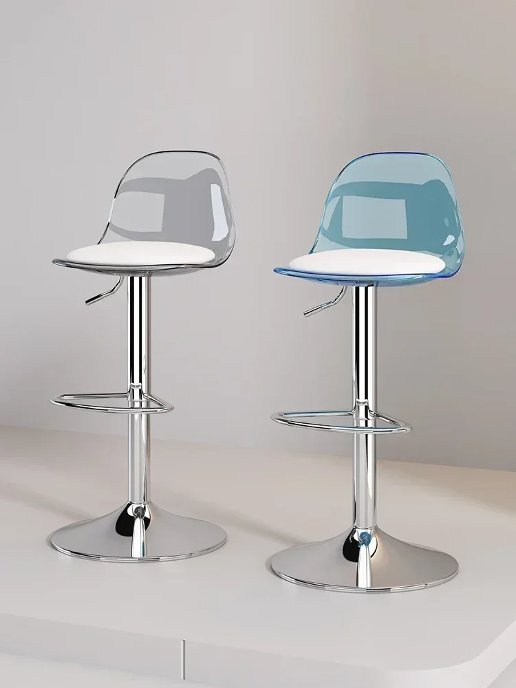 

Reception Bar Stools Nordic Backrest Kitchen Counter Stool Modern Light Luxury Chair Furniture