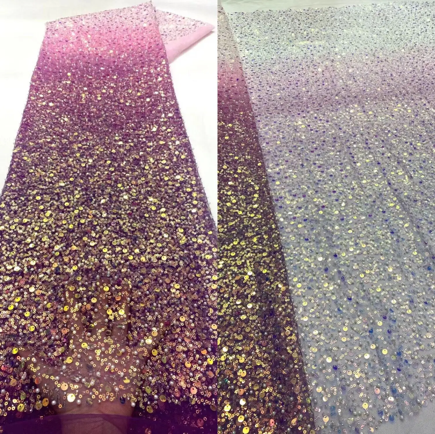 

French Lace Fabric J-1088968 High Quality Lace With Beads Latest African Embroidery Tulle Lace Fabric Nigerian Lace For Wedding