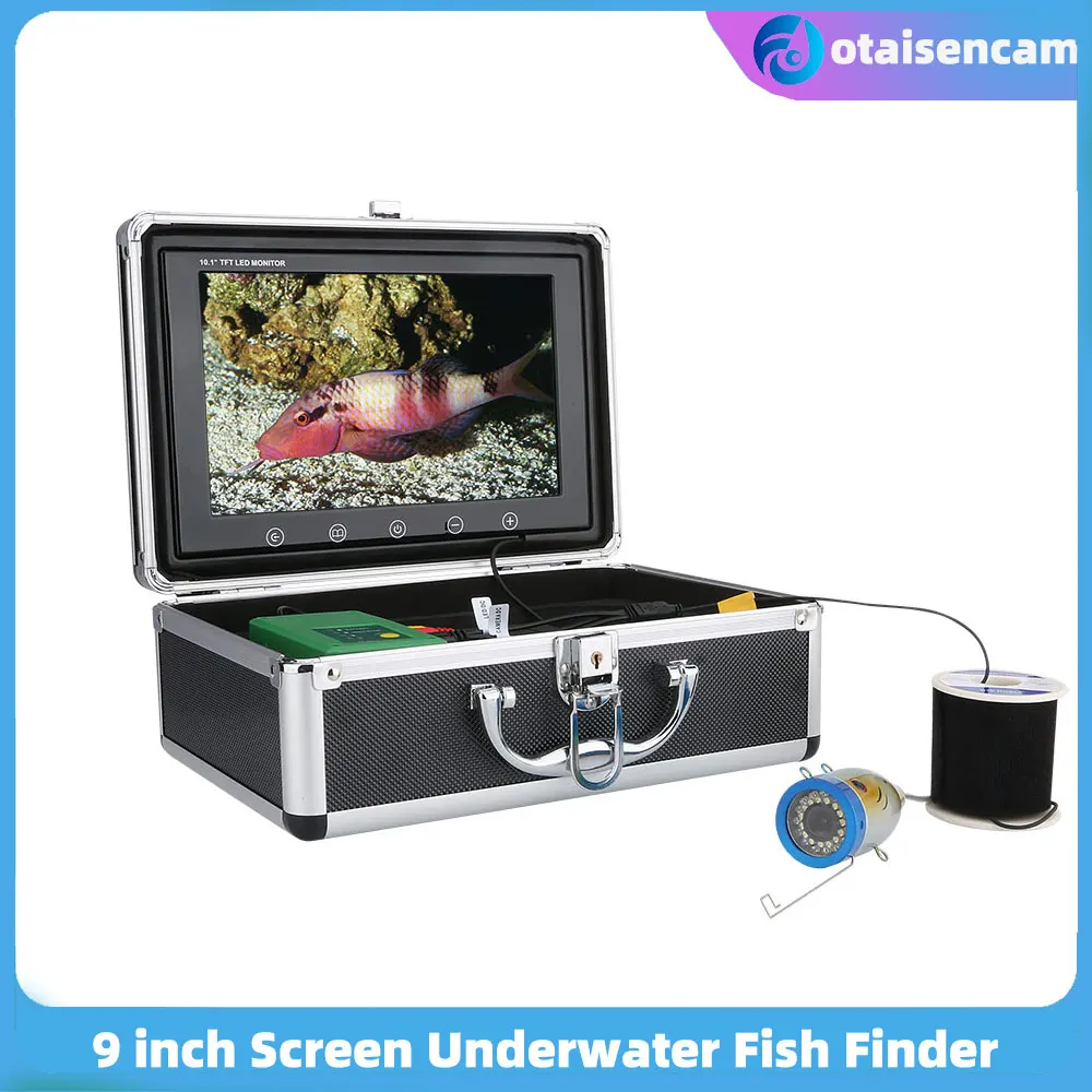 

9" Inch Monitor 1000TVL Fish Finder Underwater Fishing Camera 15pcs White LEDs + 15pcs Infrared Lamp For Ice/Sea/River Fishing