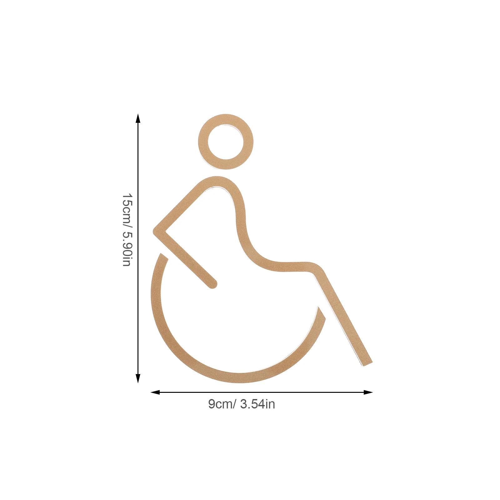 شارات الحمام للإعاقة، علامة ذهبية قابلة للوصول إليها للكرسي المتحرك، ملصق باب مرحاض من الأكريليك المقاوم للماء لمطعم المكتب #3