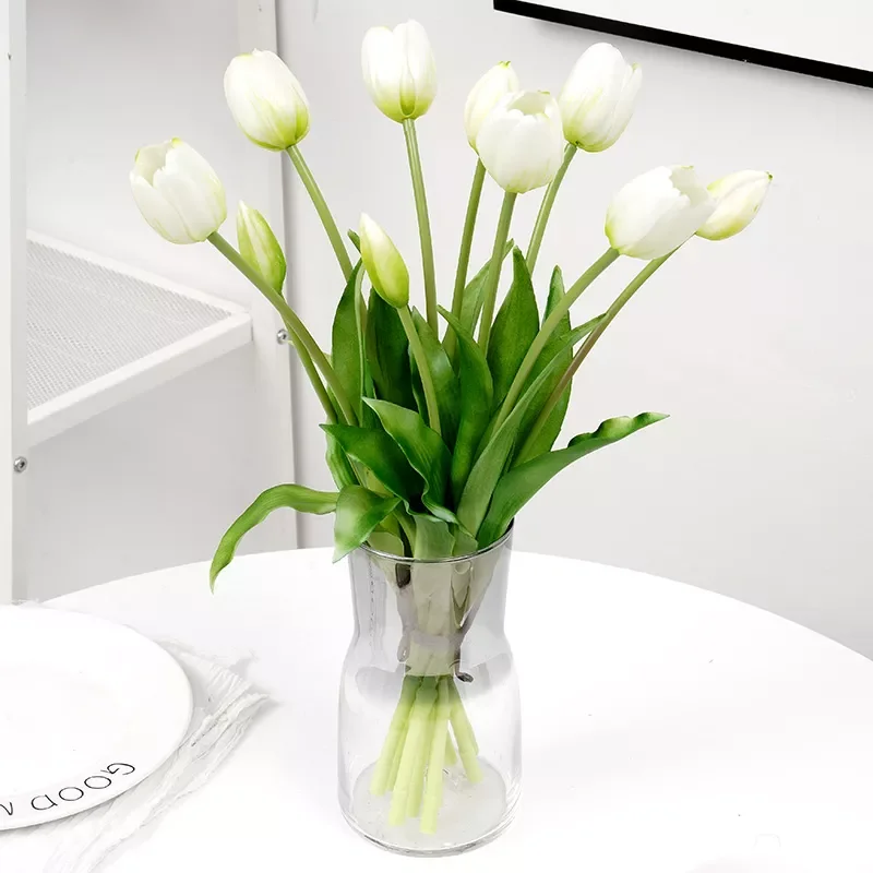 

5pcs Artificial Tulips Flowers Silicone Real Touch High Quality Bouquet Luxury Decor Home Wedding Living Room Latex Fake Flowers