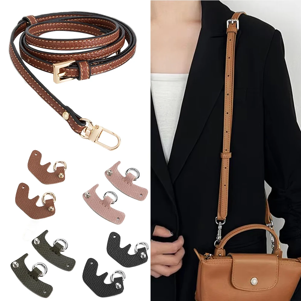 Echtes Leder Verstellbarer Schultergurt Taschengurt Gürtel für Mini Longchamp Bag Punching Dumpling Umhängetasche HandtascheZubehör