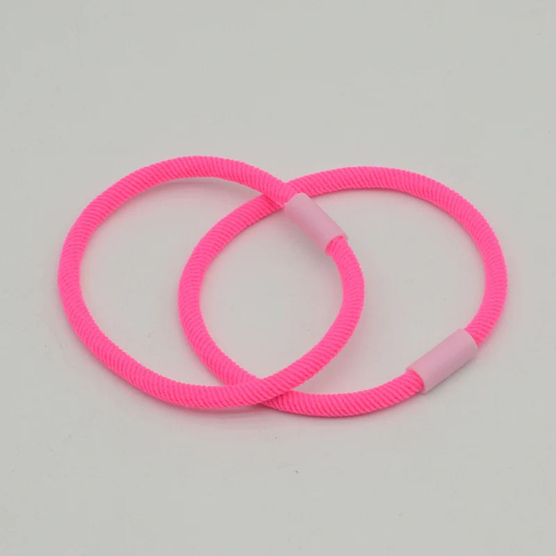 50 Stück 4 mm Neonfarbene Twilled Cords elastische Haarbänder 5 mm Beige Kaffee Gummi Haargummi für Mädchen Pferdeschwanzhalter Haargummis – Detail 8