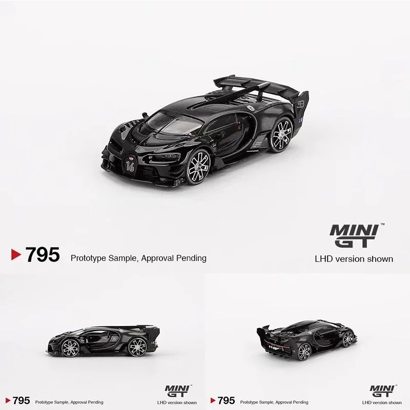 In Stock MINIGT Bugatti 795 1:64 BGT Vision Gran Turismo VGT Black Diecast Model Collection Toys