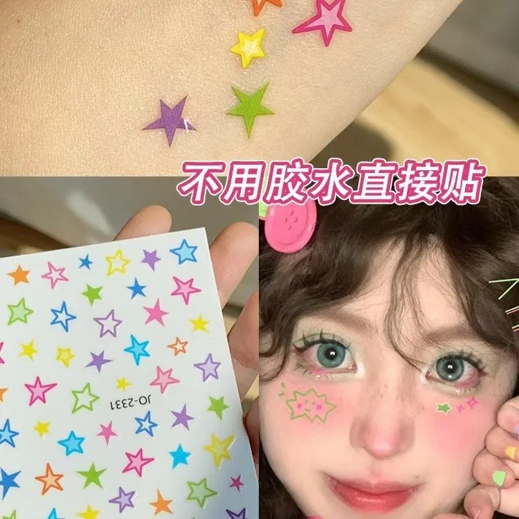 

Милые наклейки для ногтей в виде звездочек-макарон, свежие пастельные градиентные звезды с пятью лучиками и сердечками, самоклеящиеся стикеры для маникюра, оптом