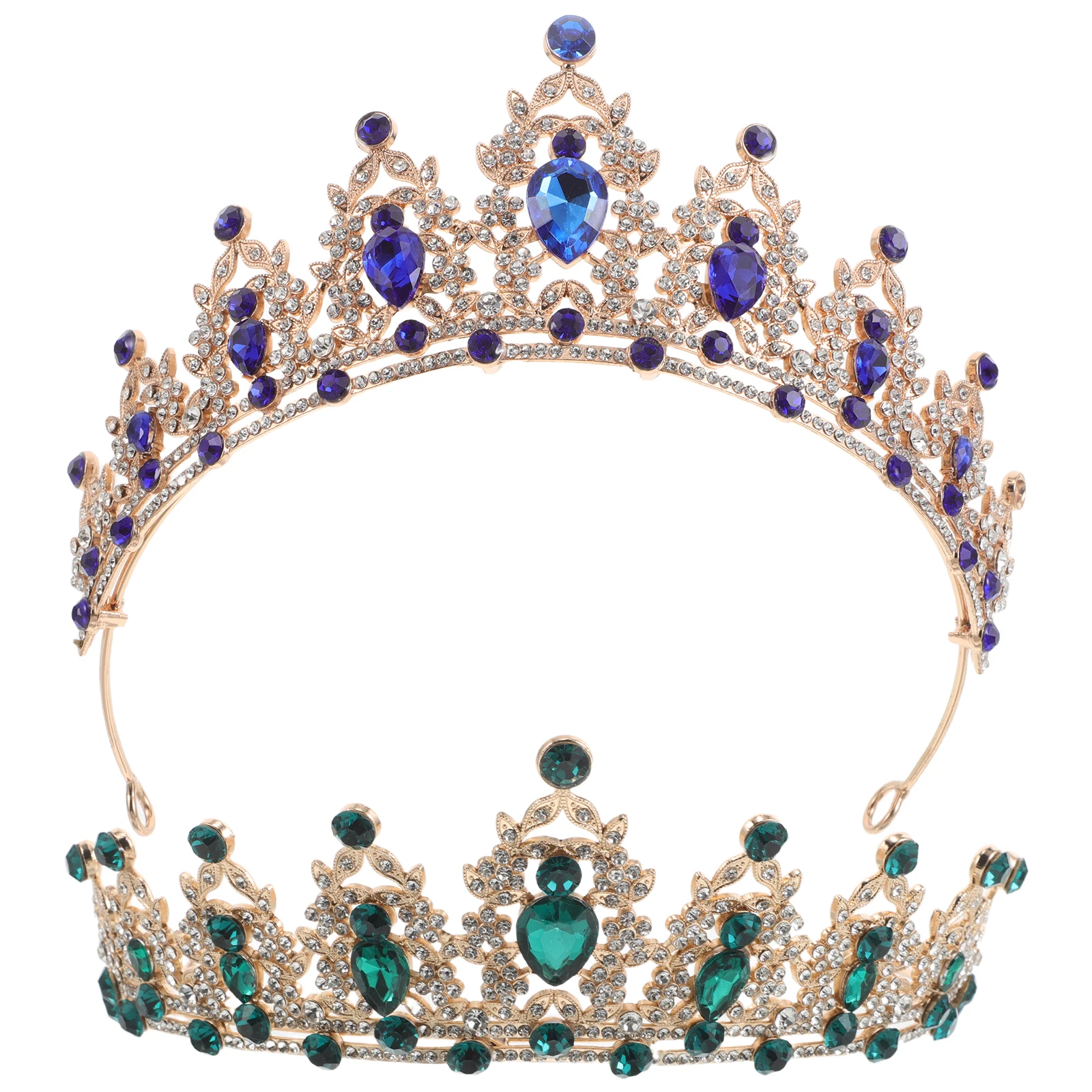 

2Pcs Wedding Crown Bridal Headband Crystal Rhinestone Sparkly Hair Accessories for Bride Events Bridal Crown Hair Jewelry