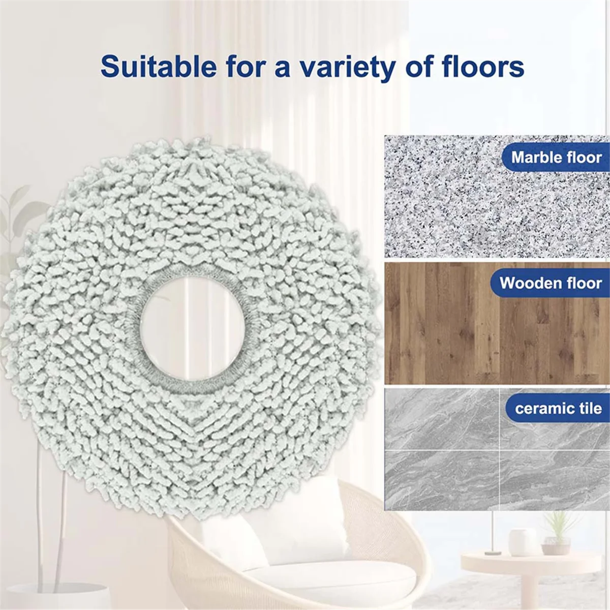 24PCS Mop Cloths for EUREKA J12 Ultra/Midea V12 Robot Vacuum Cleaner Parts Mop Pads Household Cleaning