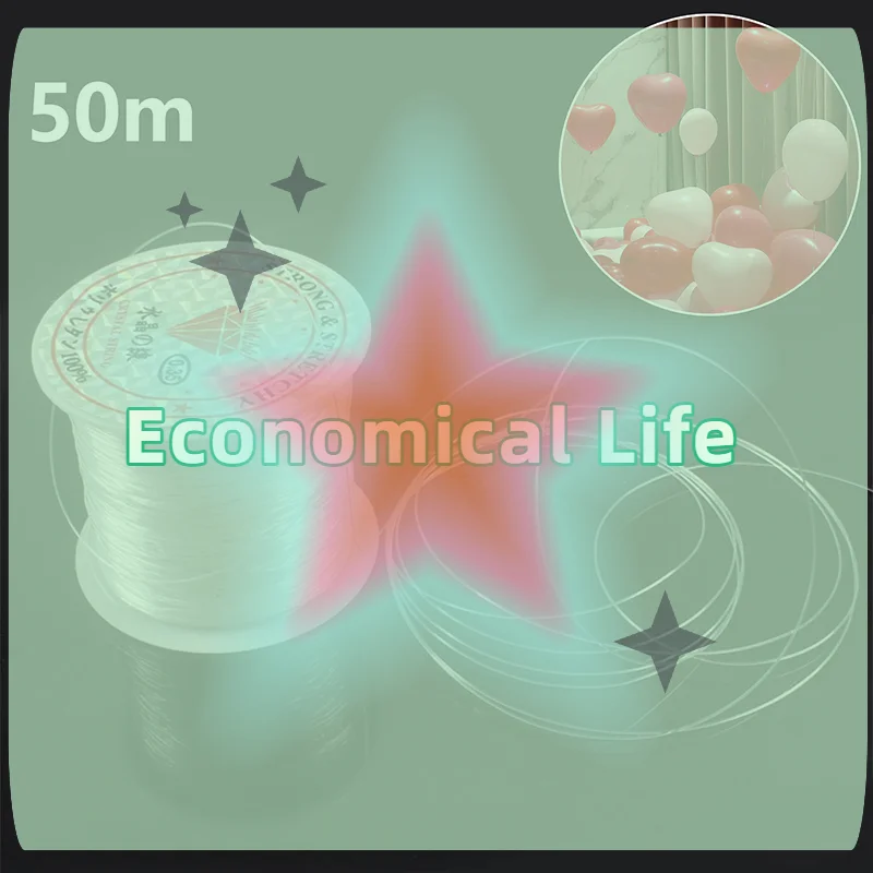 50m Clear Nylon Invisible Thread Fishing Wire Hanging Balloons Wire Jewelry Christmas Garland Thread Birthday Party Decoration
