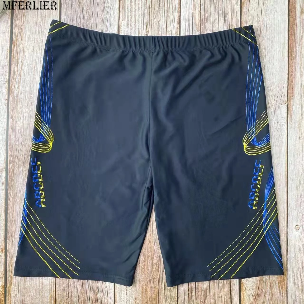 Calção esportiva de secagem rápida masculina, calção de praia, calção de natação, respirável, elástico, elástico, carta, tábua, verão