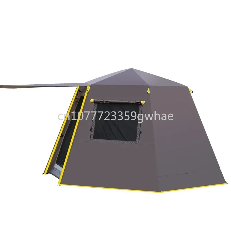 Fully Automatic Camping Tent, Rain-proof, Thickened, Hexagonal Aluminum Pole, Outdoor Camping, Double-Decker