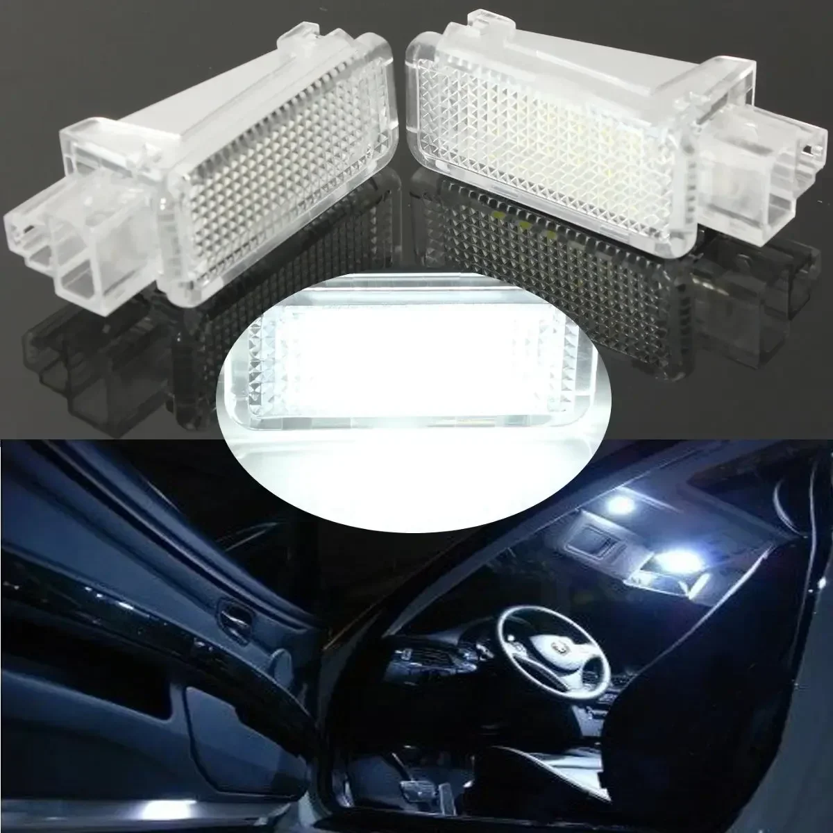 1pair LED Car Door Light Courtesy Laser Projector Footwell Luggage Lamp Passat Polo Jetta for AUDI A3 A4 A5 A6 A8 TT VW Golf 5 6