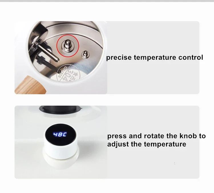 220V 1.7L 304 stainless steel electric water kettle for tea and coffee with temperature control