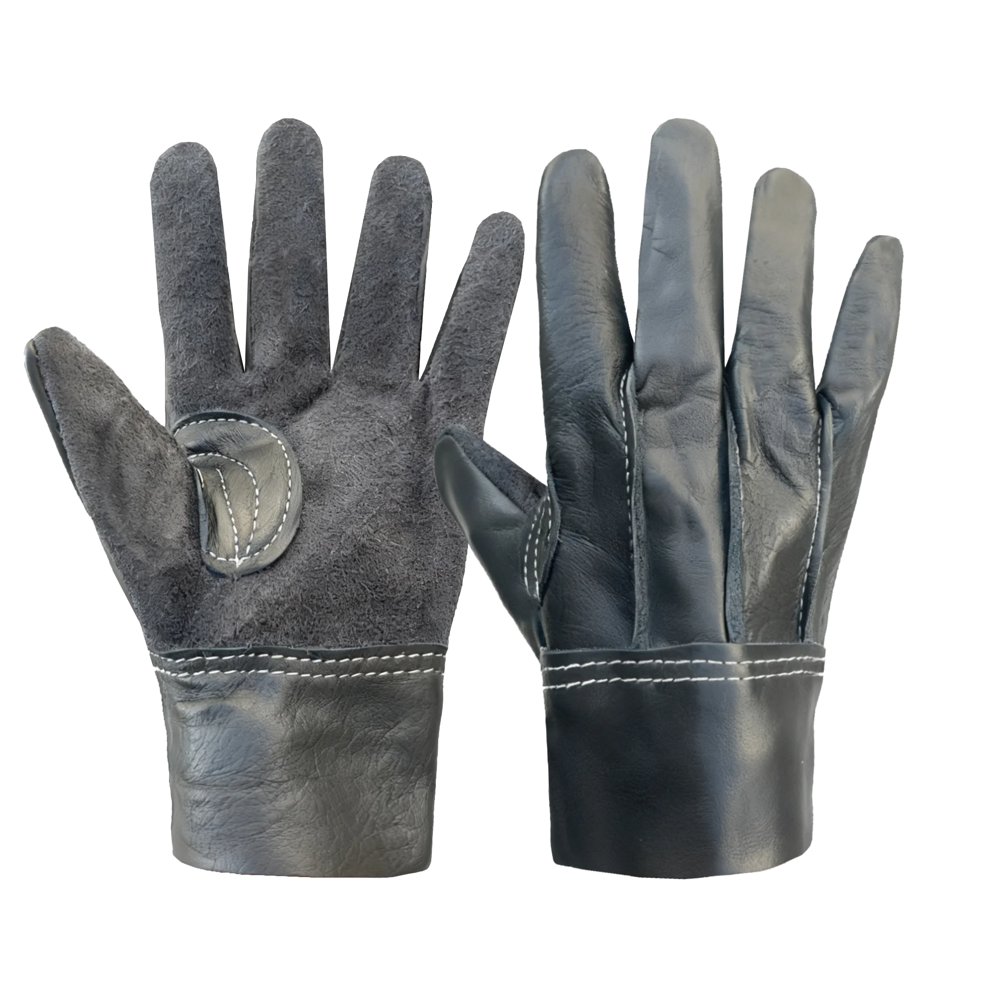 

Cow Full Grain Leather Work Gloves Wear-resistant Anti-slip Safety Gloves For Construction Welding Gardening
