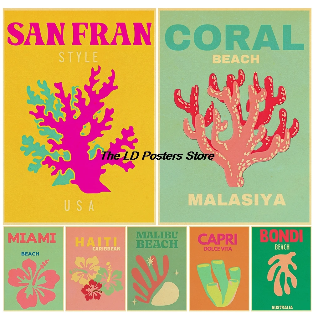 

Travel Wall Painting Aesthetic Decoration Cartoon Canvas Coffee Fashion Kraft Paper Print Art Living Room Home Decor Poster