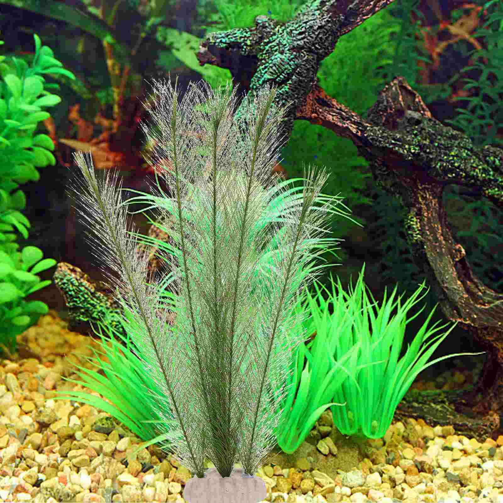 2 pçs tanque de peixes aquário plantas decorativas tanques de plástico artificial falso verde decoração cena escritório