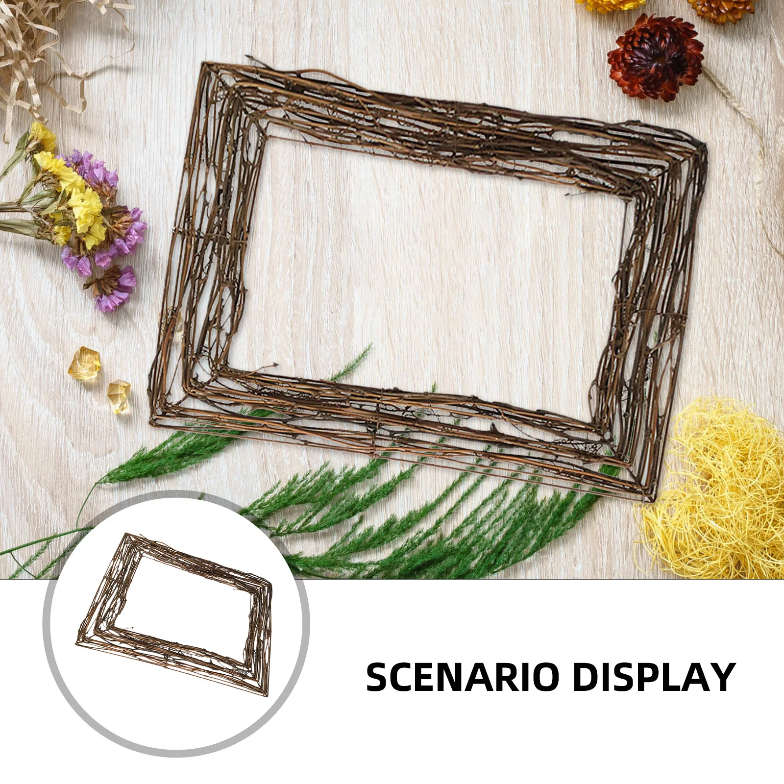 1 قطعة إكليل الحرفية قاعدة الروطان فرع الكرمة لعطلة الموسمية الديكور إكليل قاعدة الديكور الدعامة فرع كرمة الروطان