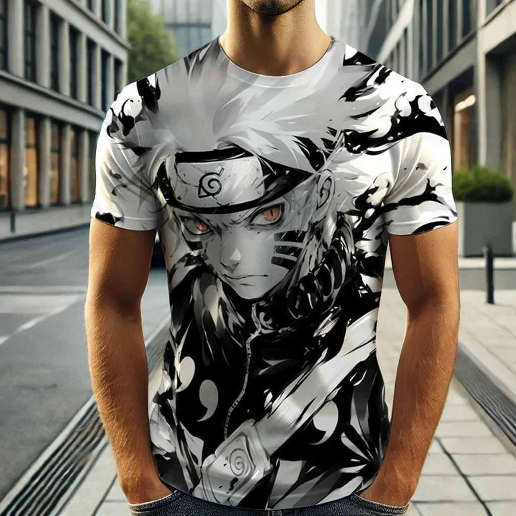 

(MINISOJapan Anime Naruto T-Shirt For Men Short Sleeve 3d Graphic Men T Shirt Short Sleeve Top Kid Tshirt Men Clothing Tshirt