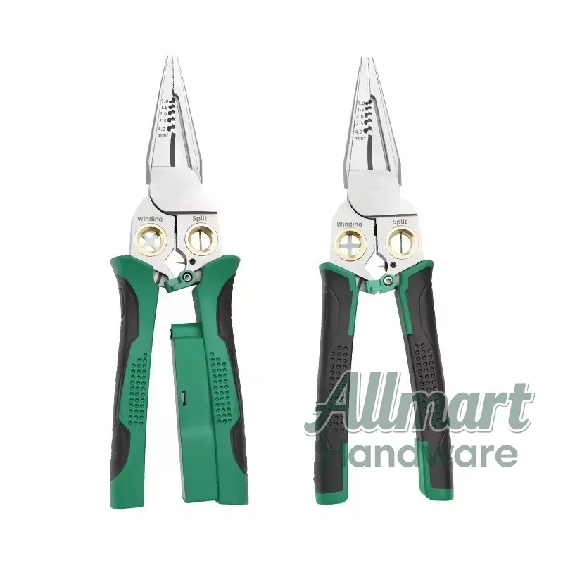 

8-in-1 Wire Stripper Needle-Nose Plier, Stainless Steel Non-Slip Electrician Plier, Multi-Function Stripping Tool Set