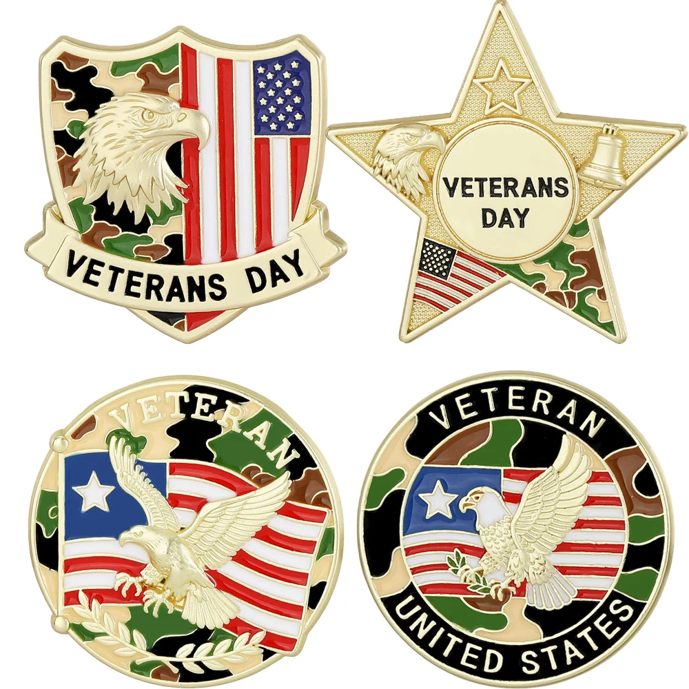 Environmentally Friendly Alloy Drop-coated Baking Varnish Badge American Flag Eagle Festival Accessory Brooch
