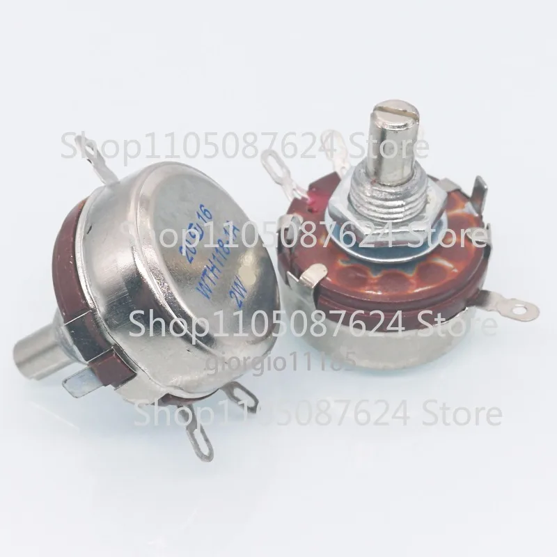 ZZZ 2pcs 1K ohm 2W 6mm Round Shaft Rotary Taper Carbon Potentiometer WTH118