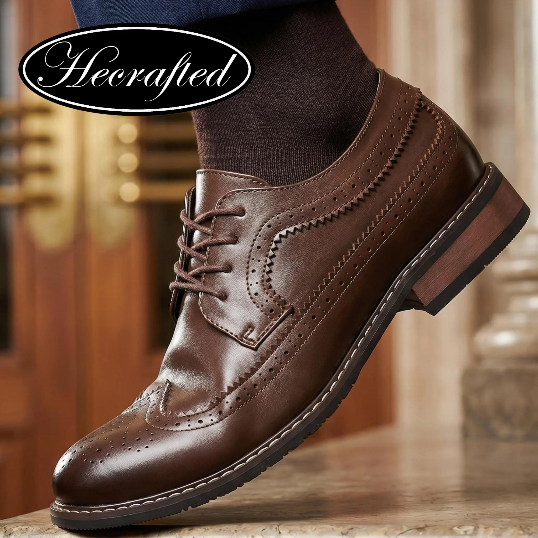 

Mens Classic retro Brogues Dress Shoes Business Comfortable Stylish Gentleman'S Formal Shoes Men #KD9281