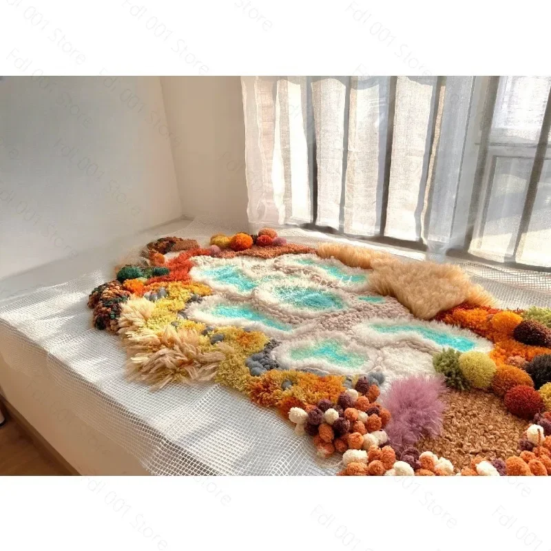 Handmade DIY Moss Rug Material Kit Home Decor Floor Mat Gift