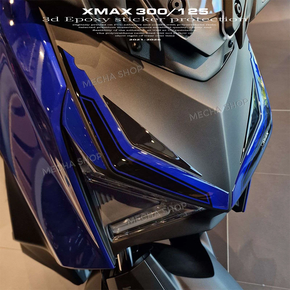 

For x max300 XMAX 300/125 2023-2026 Fuel Tank Middle Protection 3D Resin Protection Sticked Protection Kit