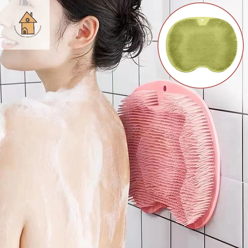 

Отшелушивающий массажный коврик для душа, нескользящий коврик для скраба для ванны, подушка для мытья ног, настенный коврик для ванной комнаты, настенная присоска для спины, подушечка для щетки