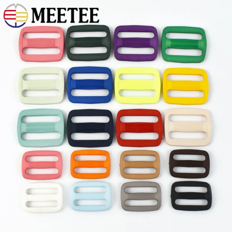 30/50Pcs 16/20/25/31mm Plastic Tri-Glide Ring Buckles Backpack Straps Adjust Clasp Belt Dog Collar Hook Buckle DIY Accessories