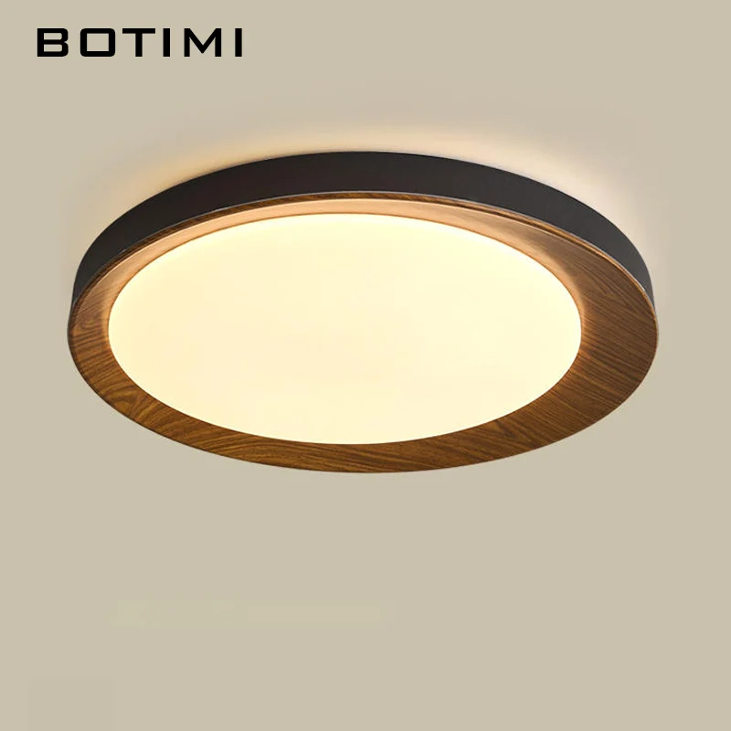 BOTIM 500MM BlacK Metal LED Ceiling Lights With Remote For Bedroom Modern Surface Mounted Kitchen Light Dining Room Ceiling Lamp