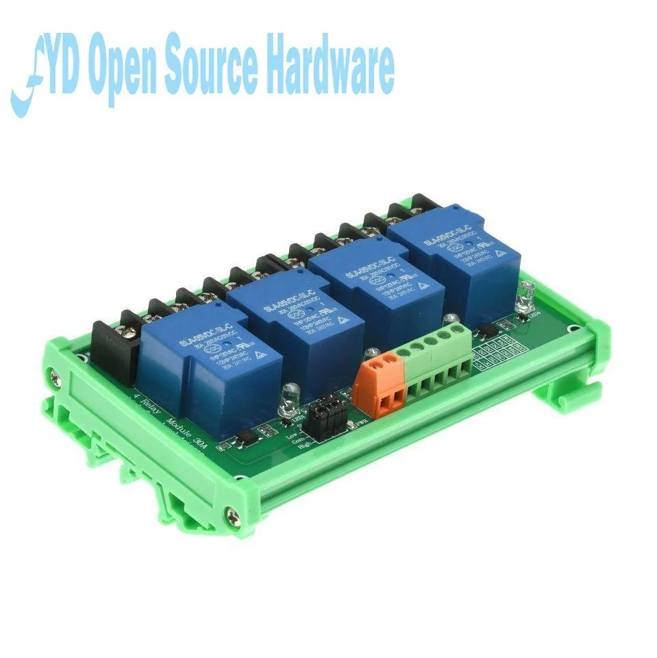 1 2 4 8 Channel Relay Module 30A With Optocoupler Isolation 5V 12V 24V Supports High And low Triger Trigger With Module Stand