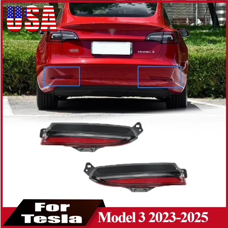 

Rear Bumper Taillight For Tesla Model 3 Highland 2023-2025 Car LED Rear Brake Stop Lamp Warning Light 1712513-00-D 1712514-00-D