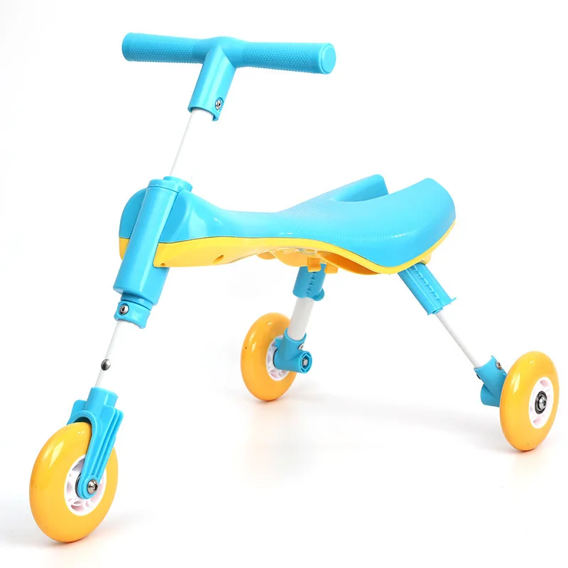 Buy a hot folding toddler's scooter, a new three-wheel pulley, a cute baby 1-4-year-old toddler twist car.