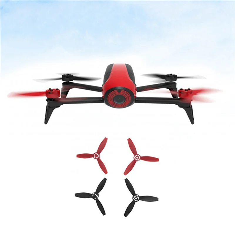 AT41 8 قطعة مناسبة لـ Parrot Bebop 2 شفرات المروحة بدون طيار ملحقات الطائرة بدون طيار أسود + أحمر