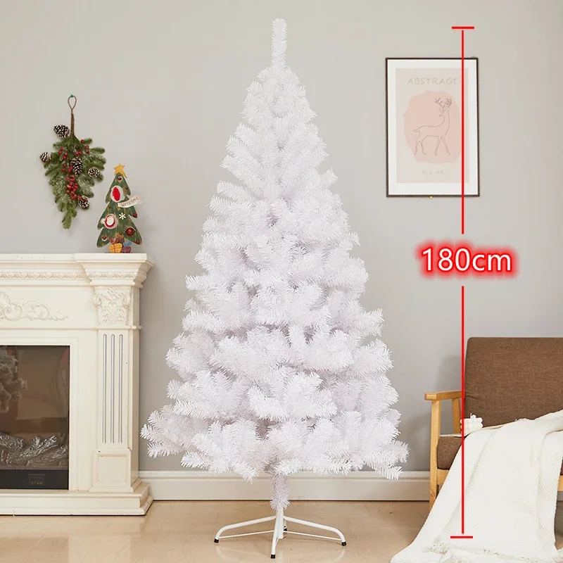 180cm Artificial Christmas Tree White/green Xmas Pine Tree with 650 Branch Tips Metal Tripod Foldable Christmas Decorations