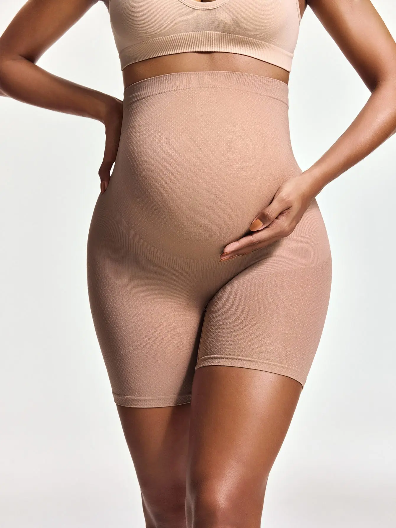 ملابس داخلية عالية الخصر لدعم البطن للنساء الحوامل قابلة للتنفس ودافئة، مع مرونة عالية للبطن