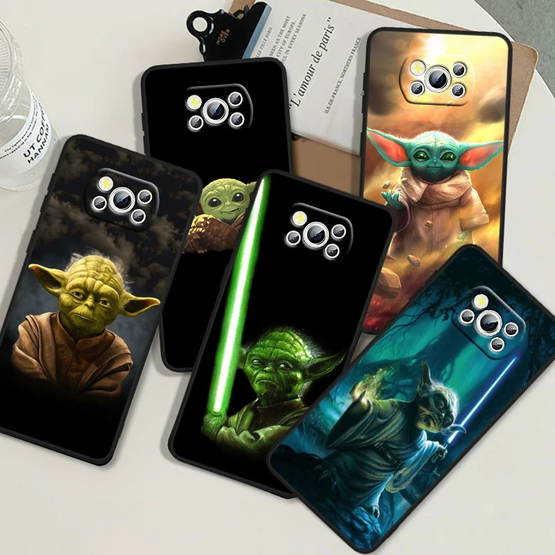 Cartoon Baby Yodas S-tar W-ars For POCO X6 M6 C55 C50 C40 C3 F5 F4 F3 M6 M5 M4 4G 5G GT Pro Silicone Black Phone Case