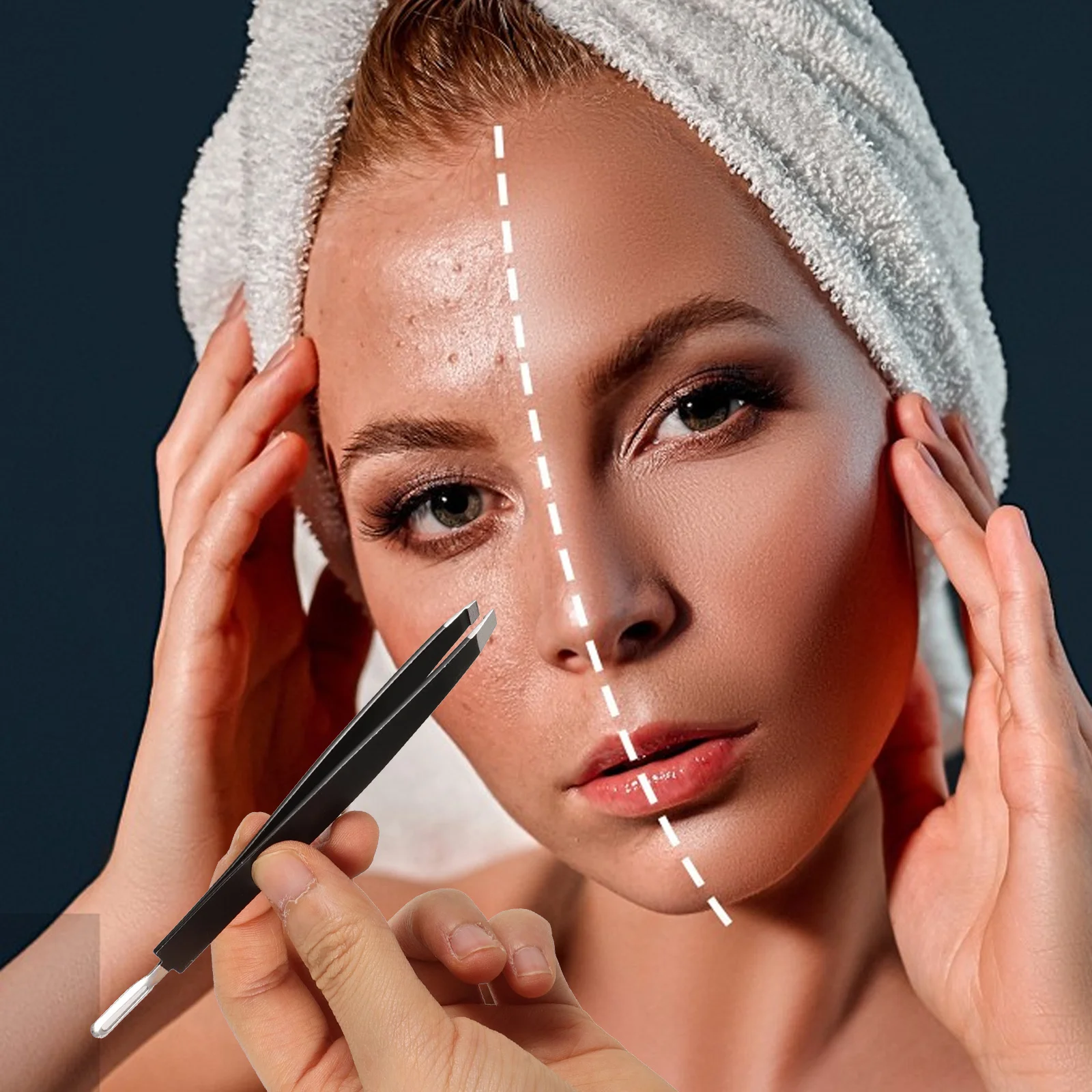 

Creative Stainless Steel Eyebrow Clip Professional Tweezer Trimming Tool for Precise Brow Repair Facial Hair Removal Beauty