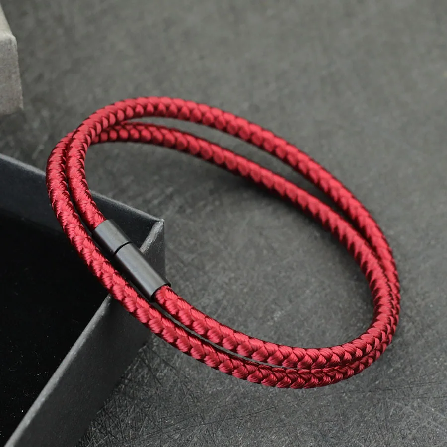 Prosta męska bransoletka klasy A lina kilowa dwuwarstwowa bransoletka Wrap bransoletka Homme Outdoor Nautical Survival Braclet prezent dla chłopaka