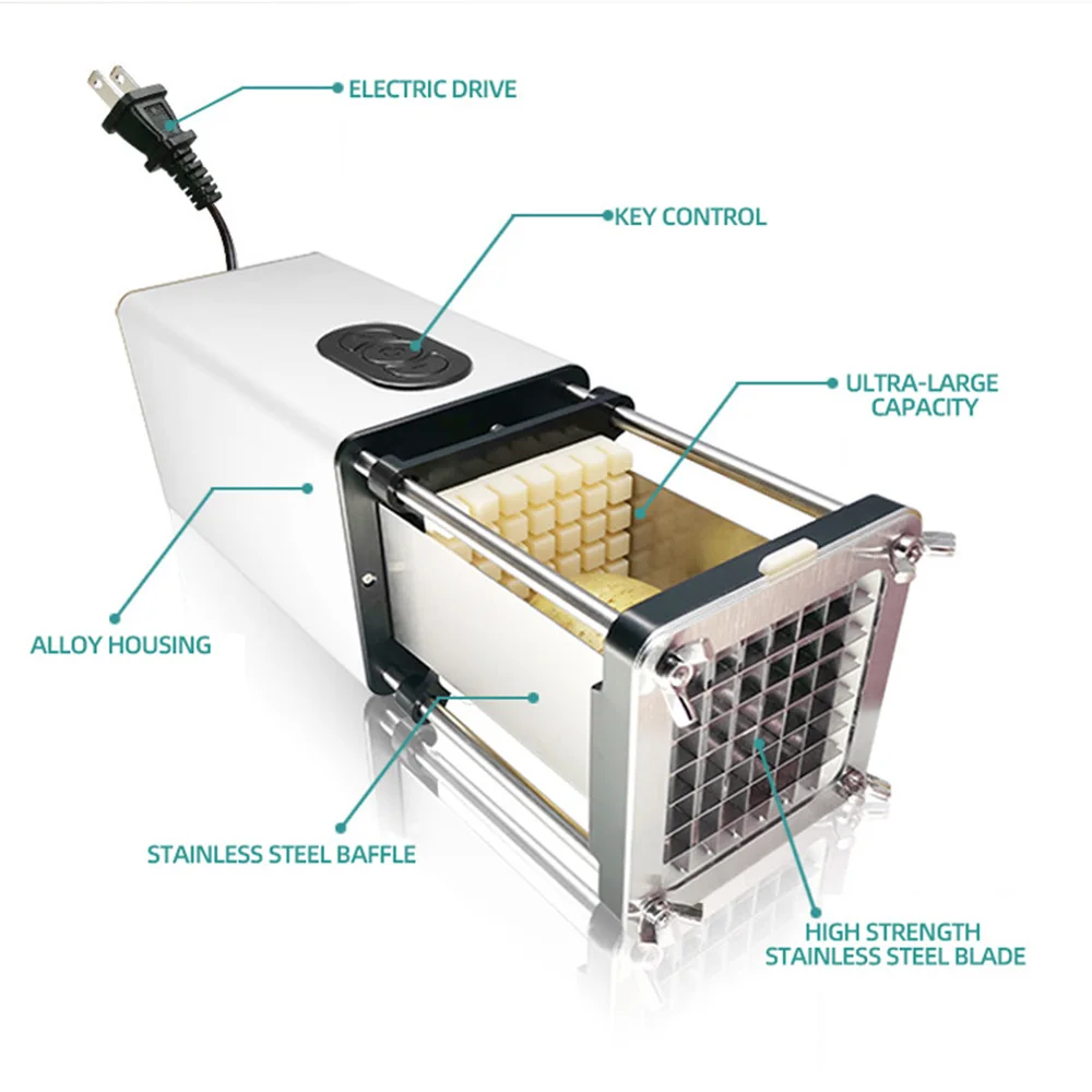 Krajalnica do warzyw dla gospodarstw domowych Rozdrabniacz do marchwi i ziemniaków Elektryczna krajalnica do chipsów Maszyna do krojenia w kostkę ze