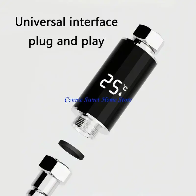 LXAF Pantalla LED Termómetros Energía Agua Monitor Temperatura Ducha Fácil Instalar